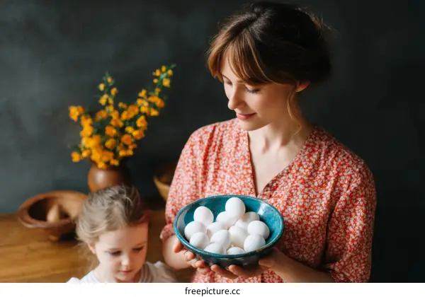 Two Caucasian Women Cooking and Preparing Eggs