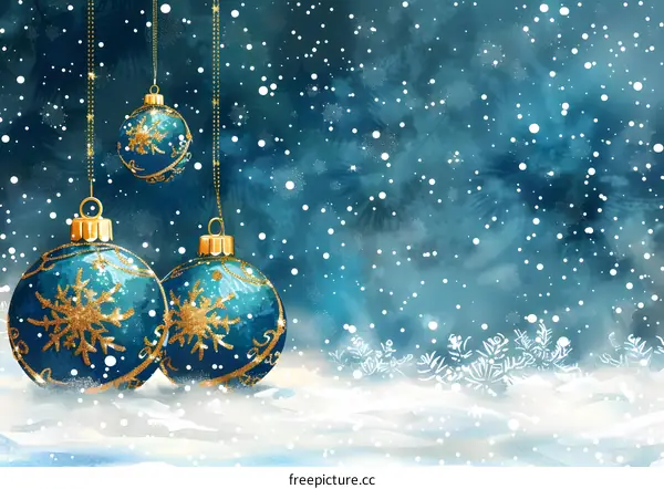 Christmas background with hanging balls