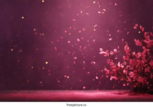 Romantic Pink  Falling Leaves  Abstract Background
