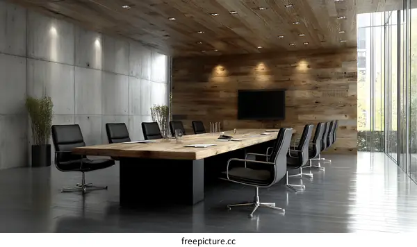 Modern Conference Room with Wooden Accents