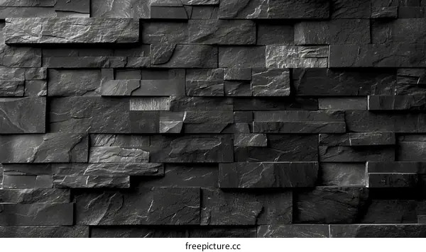 Black slate tiles background texture