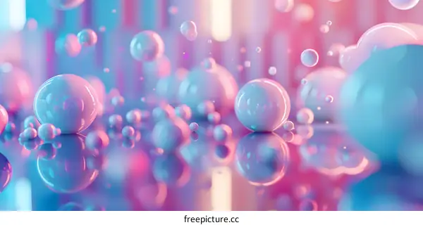 Abstract 3D Render of Pink and Blue Spheres