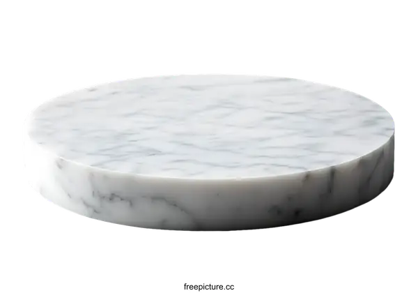 [Transparent Background PNG]White Marble Round Platter Display