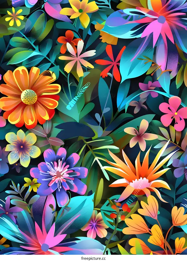 Colorful Floral Pattern Design Background