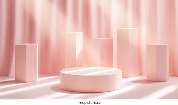Pink Geometric Display Platforms
