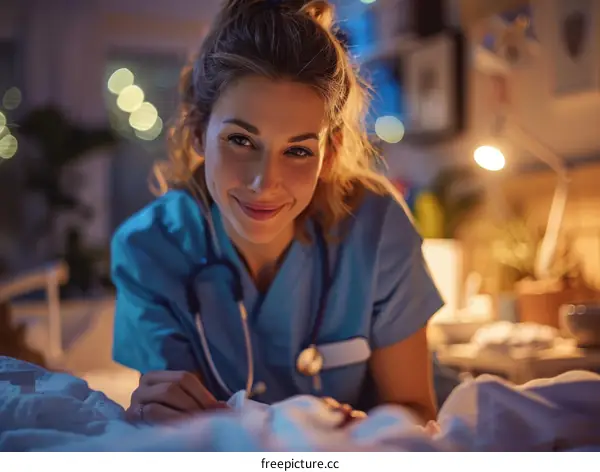 Portrait of a smiling female doctor with stethoscope around her neck