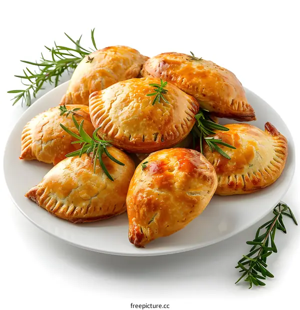 Delicious baked empanadas on a plate