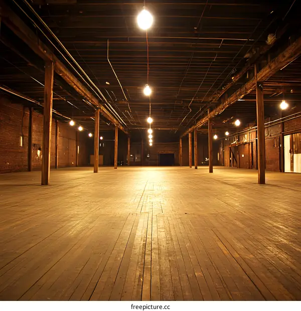 Large Empty Industrial Warehouse Interior