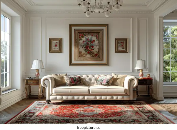 Classic Living Room Interior Design Illustration