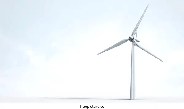 Modern Wind Turbine Against a Light Sky