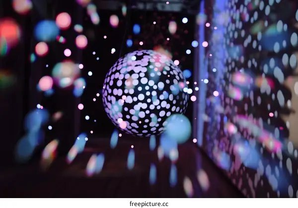 Disco Ball Reflection in a Dark Room