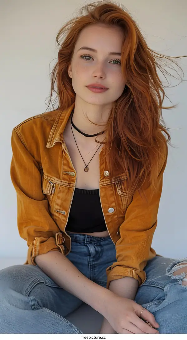 Portrait of a Young Redhead Woman