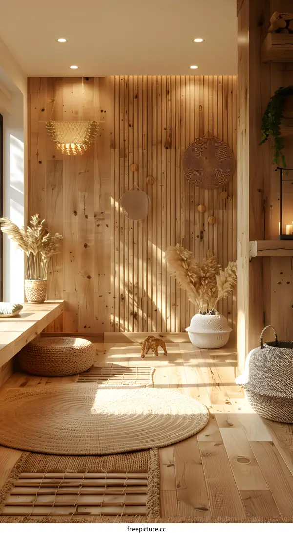 Bright and Airy Scandinavian Living Room With Natural Textures