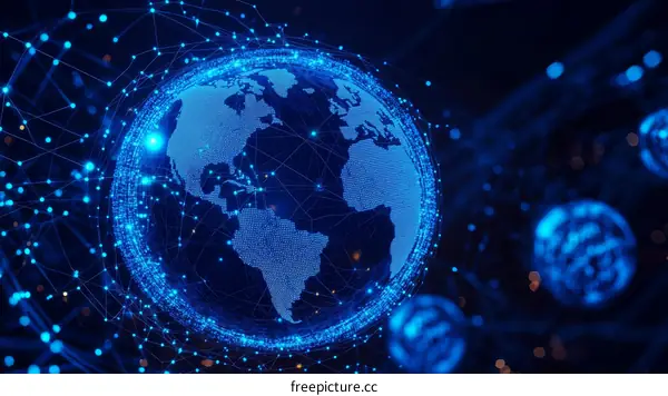 Global Network Digital Earth Illustration