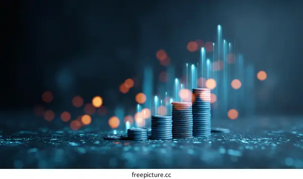 Financial Growth Stacked Coins Illustration