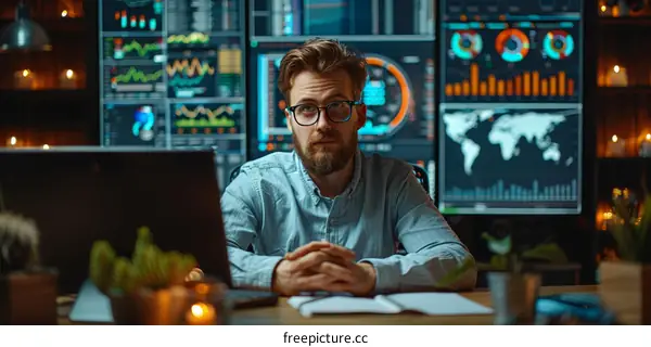 A man is sitting in front of a computer.