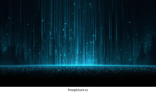 Digital Rain of Light Abstract Background