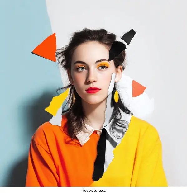 Abstract Fashion Portrait Collage of a Woman