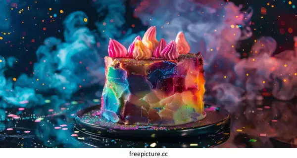 Rainbow Explosion Celebration Cake