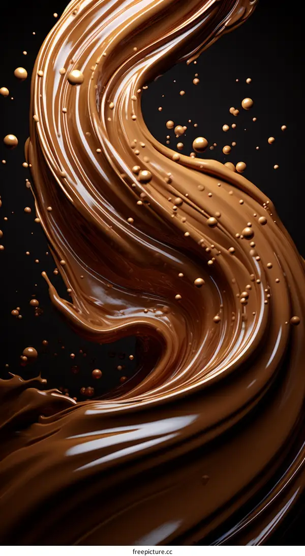 Abstract background of swirling chocolate