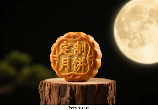 Customized mooncake under the bright full moon