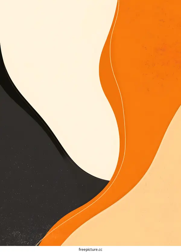 Abstract Geometric Shapes Background In Orange, Black, And White Colors