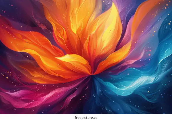 Colorful abstract flower painting