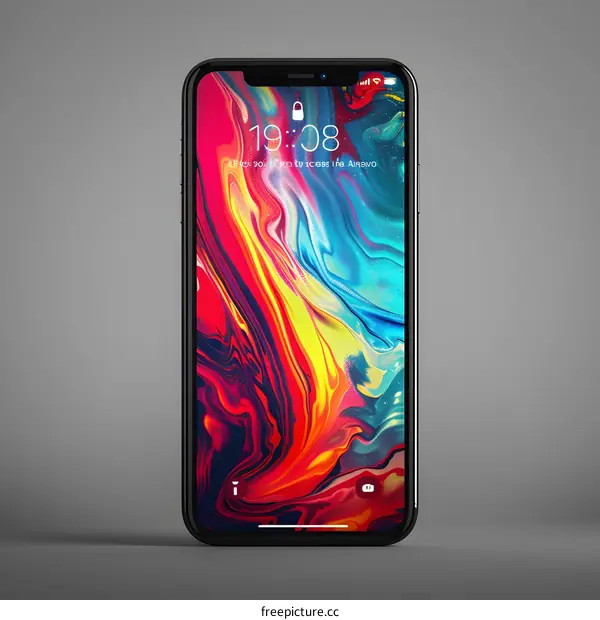 Smartphone with Abstract Art Wallpaper