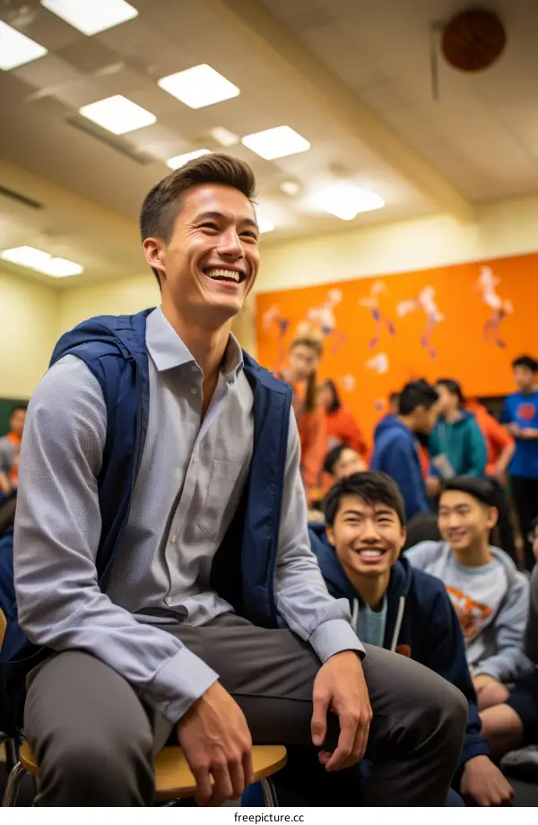 Jeremy Lin watching a basketball game