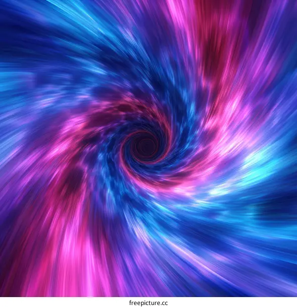 Blue and purple abstract digital art painting of a vortex.