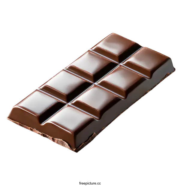 [Transparent Background PNG]Close Up of a Dark Chocolate Bar