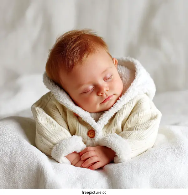 Adorable Baby Sleeping in a Cozy Outfit