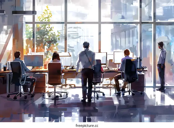 business people working in office