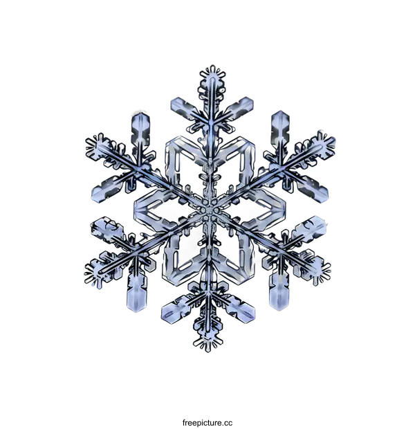 [Transparent Background PNG]Close Up of a Snowflake