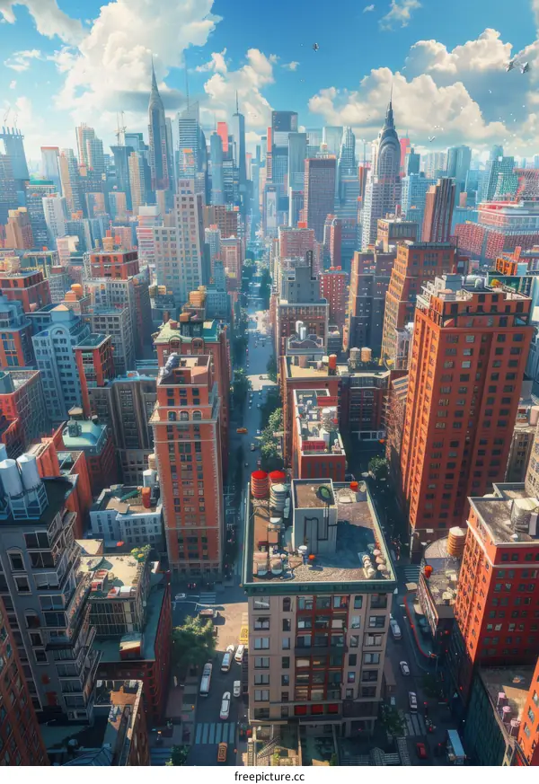 Aerial View of New York City Skyscrapers