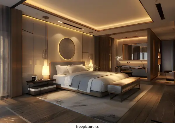 豪华酒店房间内部