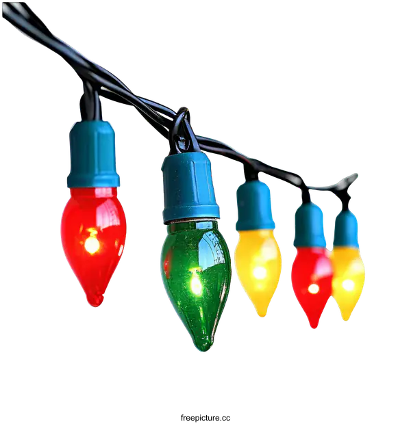 [Transparent Background PNG]Colorful Christmas Fairy Lights Display