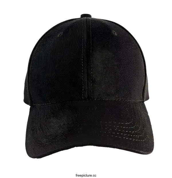 [Transparent Background PNG]Plain Black Baseball Cap Isolated on White Background