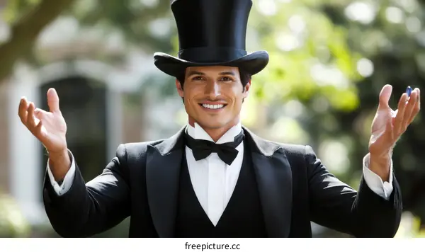 Elegant Magician in Formal Wear