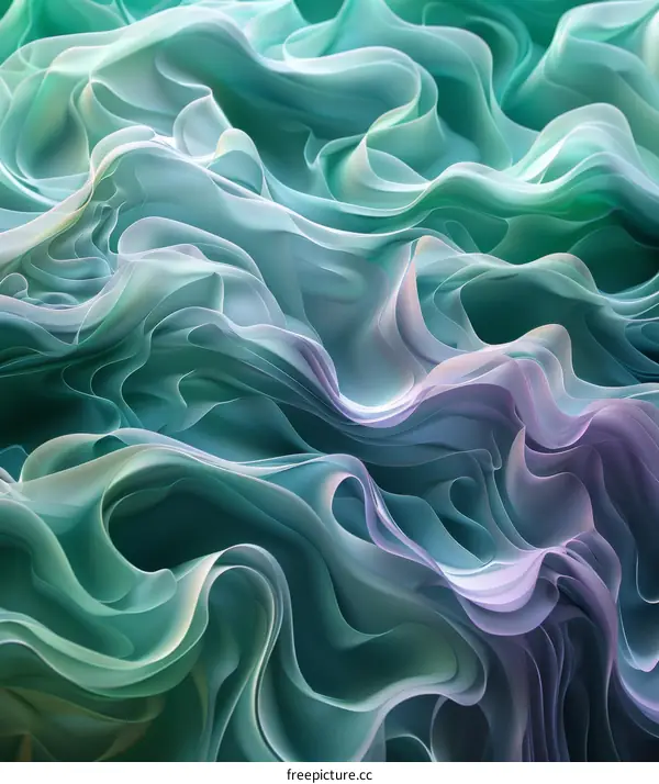 Wavy Green and Purple Abstract Background