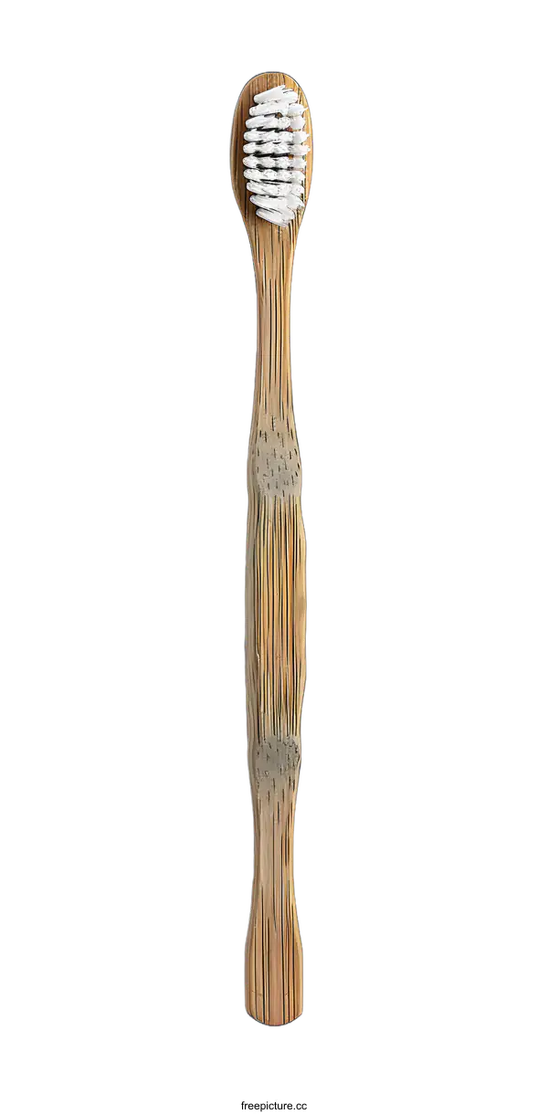 [Transparent Background PNG]Bamboo Toothbrush with White Bristles