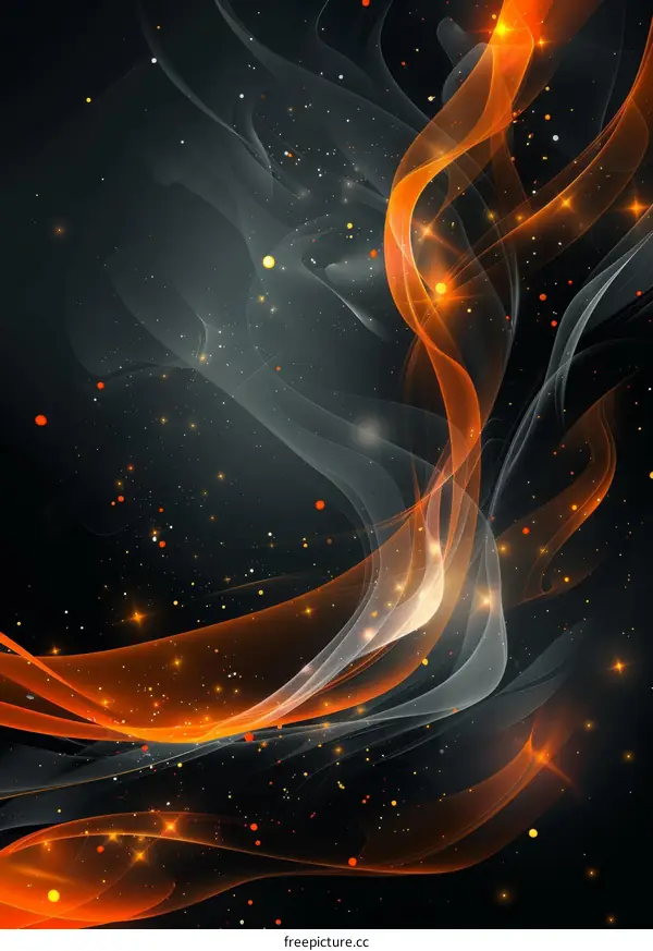 Modern Orange and White Abstract Wave Background