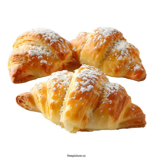 [Transparent Background PNG]Three croissants on a white background