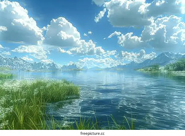 Serene Mountain Lake Scenery
