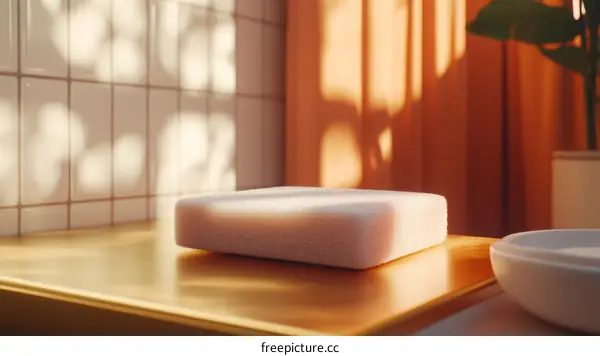 Modern Spa Product Display on Golden Surface