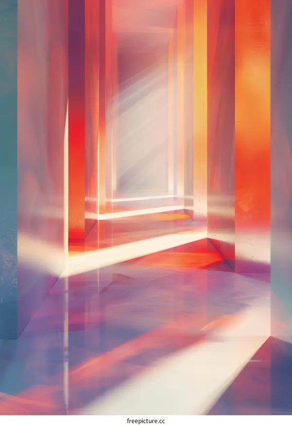 Empty Futuristic Corridor: A 3D Rendered Liminal Space