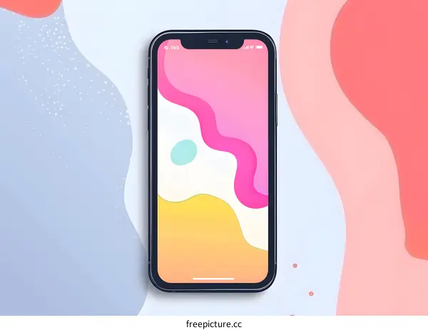Abstract Phone Wallpaper With Colorful Wavy Patterns
