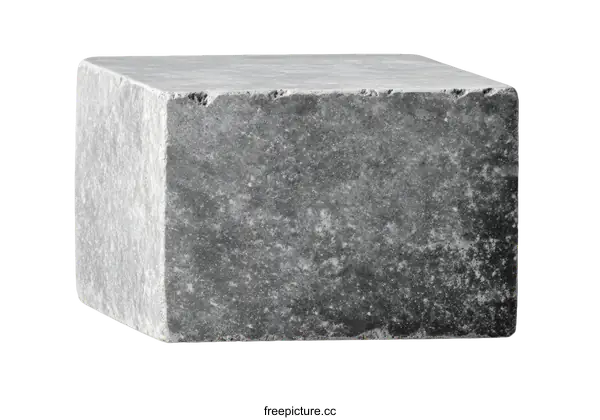 [Transparent Background PNG]Grey Stone Cube Abstract Sculpture