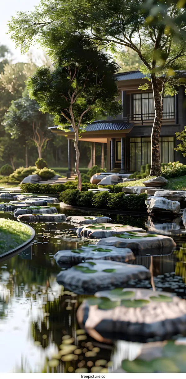 Modern chinese style villa with beautiful landscape