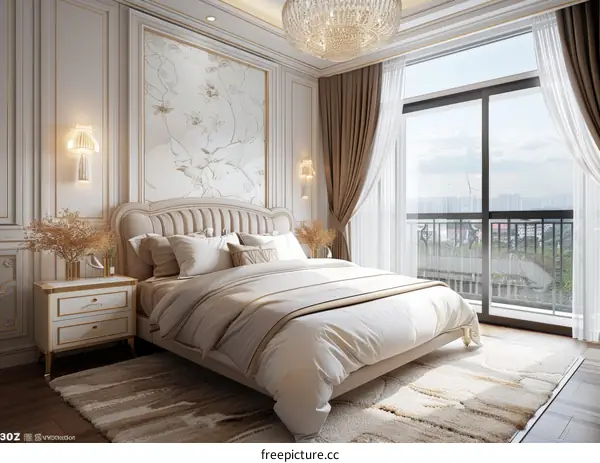 Elegant Beige Bedroom Interior Design